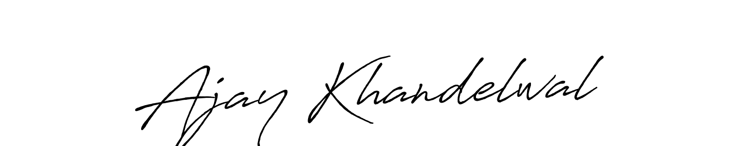 How to make Ajay Khandelwal name signature. Use Antro_Vectra_Bolder style for creating short signs online. This is the latest handwritten sign. Ajay Khandelwal signature style 7 images and pictures png