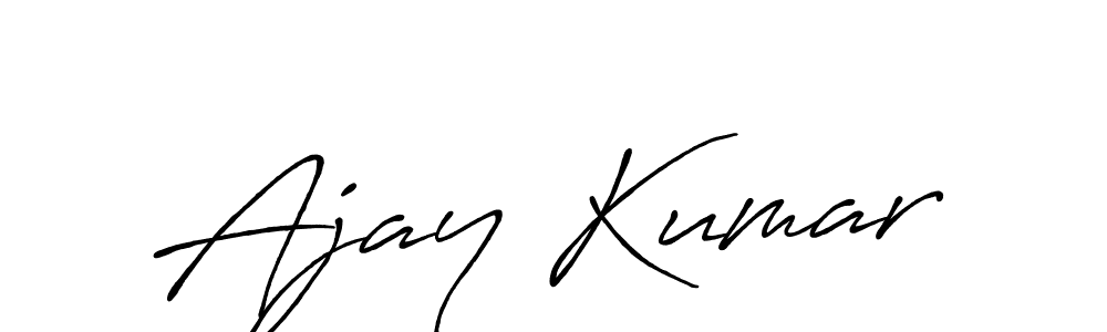 How to make Ajay Kumar name signature. Use Antro_Vectra_Bolder style for creating short signs online. This is the latest handwritten sign. Ajay Kumar signature style 7 images and pictures png