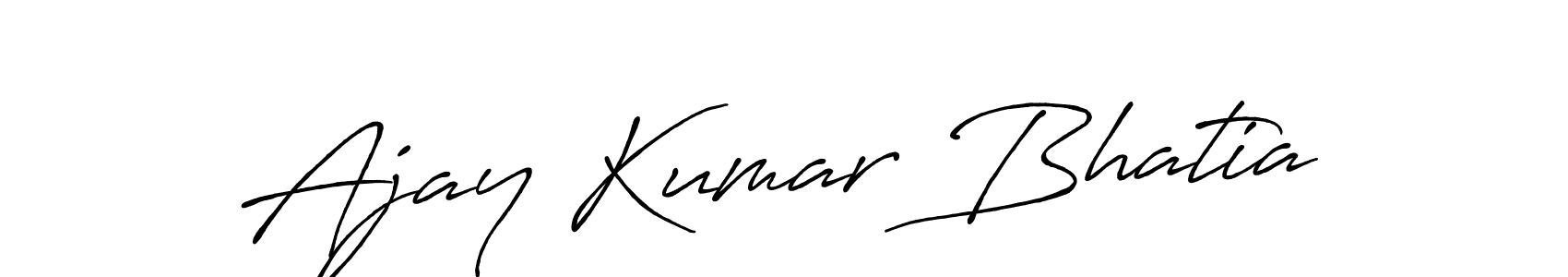 How to make Ajay Kumar Bhatia name signature. Use Antro_Vectra_Bolder style for creating short signs online. This is the latest handwritten sign. Ajay Kumar Bhatia signature style 7 images and pictures png