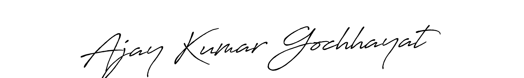 The best way (Antro_Vectra_Bolder) to make a short signature is to pick only two or three words in your name. The name Ajay Kumar Gochhayat include a total of six letters. For converting this name. Ajay Kumar Gochhayat signature style 7 images and pictures png