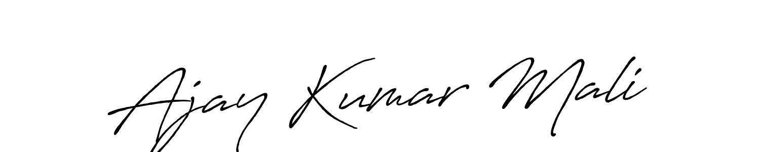 The best way (Antro_Vectra_Bolder) to make a short signature is to pick only two or three words in your name. The name Ajay Kumar Mali include a total of six letters. For converting this name. Ajay Kumar Mali signature style 7 images and pictures png