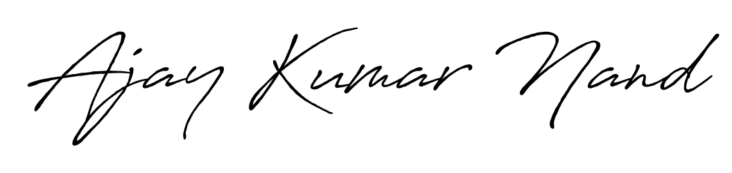 Stand out with a creative autograph for Ajay Kumar Nand. The Antro_Vectra_Bolder styling blends modern aesthetics with classic signature flourishes. Ajay Kumar Nand signature style 7 images and pictures png