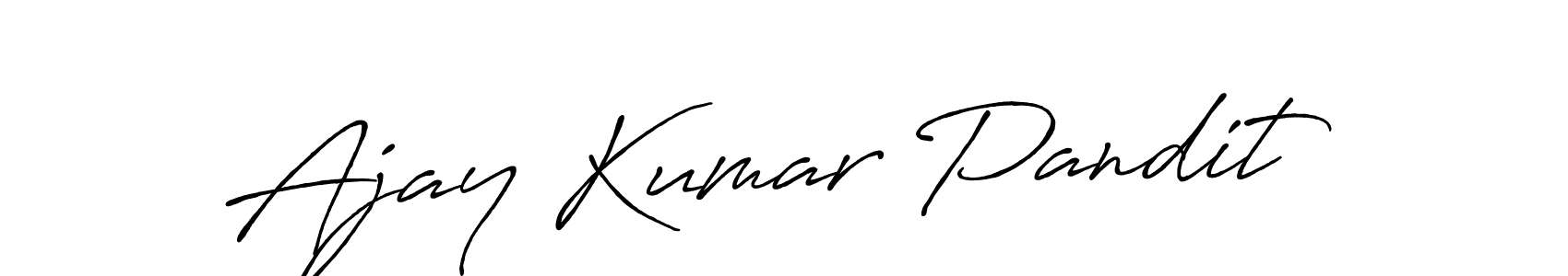 Ajay Kumar Pandit stylish signature style. Best Handwritten Sign (Antro_Vectra_Bolder) for my name. Handwritten Signature Collection Ideas for my name Ajay Kumar Pandit. Ajay Kumar Pandit signature style 7 images and pictures png