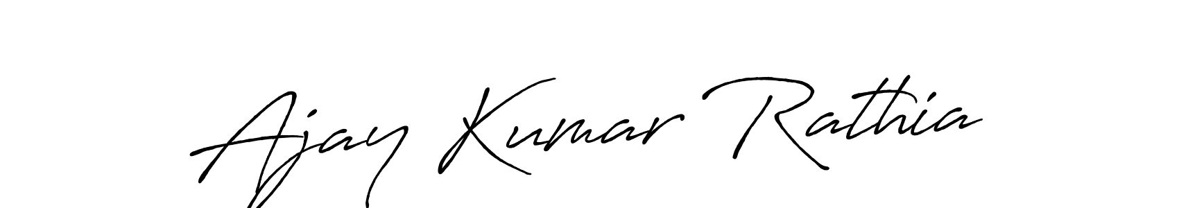 Make a beautiful signature design for name Ajay Kumar Rathia. With this signature (Antro_Vectra_Bolder) style, you can create a handwritten signature for free. Ajay Kumar Rathia signature style 7 images and pictures png