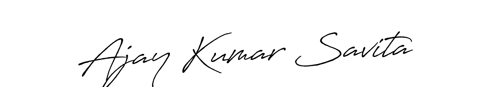 Make a beautiful signature design for name Ajay Kumar Savita. With this signature (Antro_Vectra_Bolder) style, you can create a handwritten signature for free. Ajay Kumar Savita signature style 7 images and pictures png