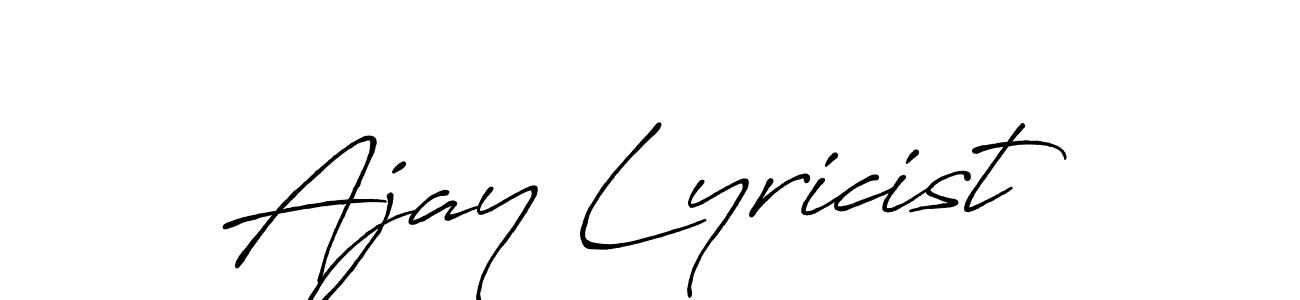 The best way (Antro_Vectra_Bolder) to make a short signature is to pick only two or three words in your name. The name Ajay Lyricist include a total of six letters. For converting this name. Ajay Lyricist signature style 7 images and pictures png