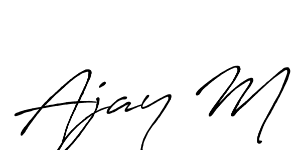 You can use this online signature creator to create a handwritten signature for the name Ajay M. This is the best online autograph maker. Ajay M signature style 7 images and pictures png