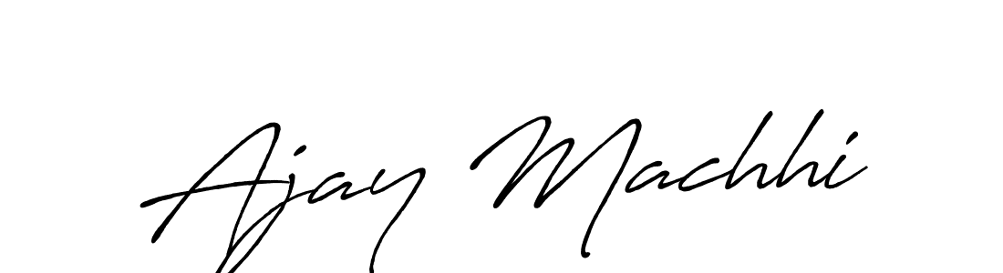 Antro_Vectra_Bolder is a professional signature style that is perfect for those who want to add a touch of class to their signature. It is also a great choice for those who want to make their signature more unique. Get Ajay Machhi name to fancy signature for free. Ajay Machhi signature style 7 images and pictures png