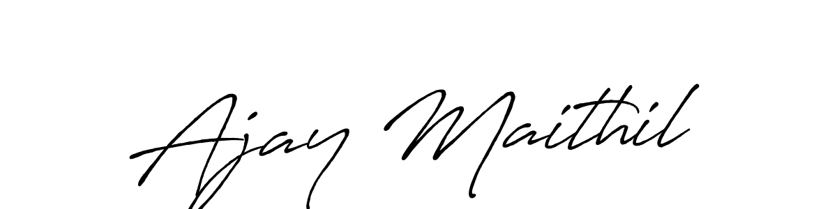 Ajay Maithil stylish signature style. Best Handwritten Sign (Antro_Vectra_Bolder) for my name. Handwritten Signature Collection Ideas for my name Ajay Maithil. Ajay Maithil signature style 7 images and pictures png