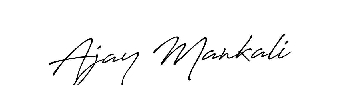 Similarly Antro_Vectra_Bolder is the best handwritten signature design. Signature creator online .You can use it as an online autograph creator for name Ajay Mankali. Ajay Mankali signature style 7 images and pictures png