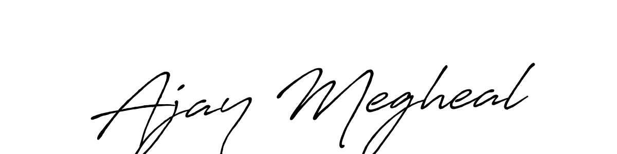 Also You can easily find your signature by using the search form. We will create Ajay Megheal name handwritten signature images for you free of cost using Antro_Vectra_Bolder sign style. Ajay Megheal signature style 7 images and pictures png