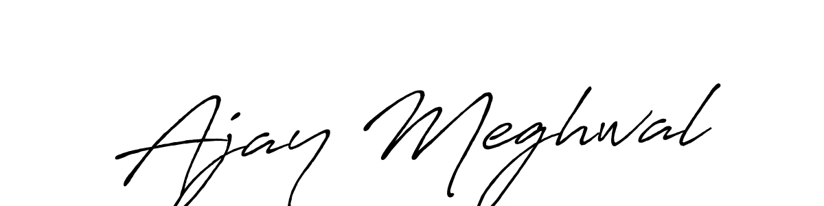 Antro_Vectra_Bolder is a professional signature style that is perfect for those who want to add a touch of class to their signature. It is also a great choice for those who want to make their signature more unique. Get Ajay Meghwal name to fancy signature for free. Ajay Meghwal signature style 7 images and pictures png