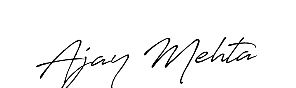 Ajay Mehta stylish signature style. Best Handwritten Sign (Antro_Vectra_Bolder) for my name. Handwritten Signature Collection Ideas for my name Ajay Mehta. Ajay Mehta signature style 7 images and pictures png