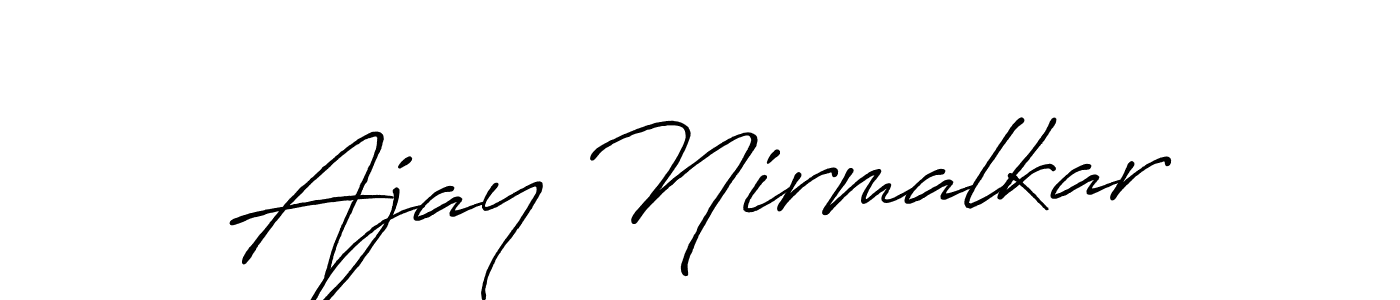 The best way (Antro_Vectra_Bolder) to make a short signature is to pick only two or three words in your name. The name Ajay Nirmalkar include a total of six letters. For converting this name. Ajay Nirmalkar signature style 7 images and pictures png