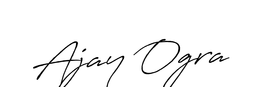 Make a beautiful signature design for name Ajay Ogra. With this signature (Antro_Vectra_Bolder) style, you can create a handwritten signature for free. Ajay Ogra signature style 7 images and pictures png