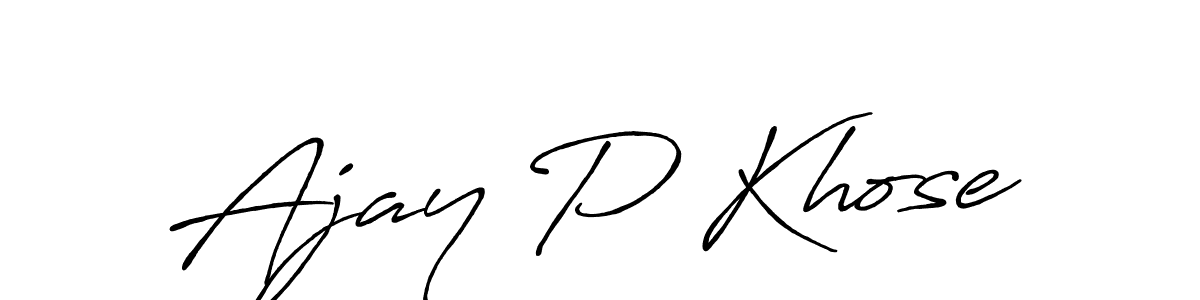 You should practise on your own different ways (Antro_Vectra_Bolder) to write your name (Ajay P Khose) in signature. don't let someone else do it for you. Ajay P Khose signature style 7 images and pictures png