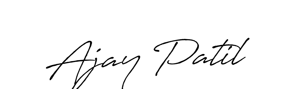 Make a beautiful signature design for name Ajay Patil. With this signature (Antro_Vectra_Bolder) style, you can create a handwritten signature for free. Ajay Patil signature style 7 images and pictures png