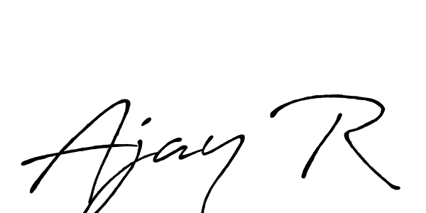 How to make Ajay R name signature. Use Antro_Vectra_Bolder style for creating short signs online. This is the latest handwritten sign. Ajay R signature style 7 images and pictures png