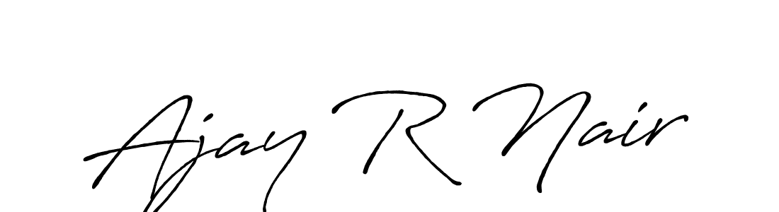 How to make Ajay R Nair name signature. Use Antro_Vectra_Bolder style for creating short signs online. This is the latest handwritten sign. Ajay R Nair signature style 7 images and pictures png