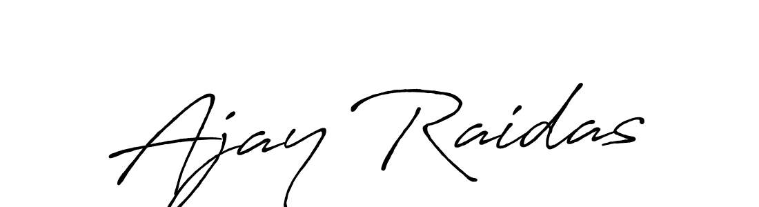 How to make Ajay Raidas name signature. Use Antro_Vectra_Bolder style for creating short signs online. This is the latest handwritten sign. Ajay Raidas signature style 7 images and pictures png