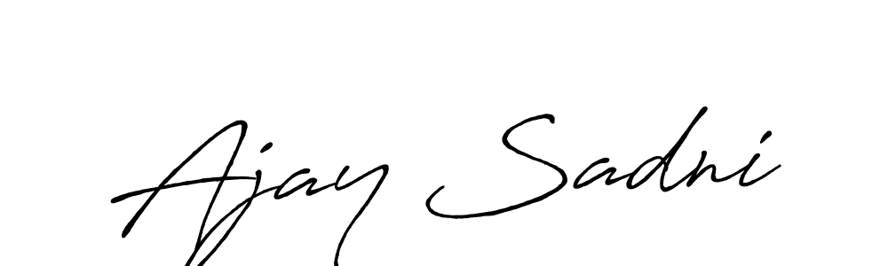 Create a beautiful signature design for name Ajay Sadni. With this signature (Antro_Vectra_Bolder) fonts, you can make a handwritten signature for free. Ajay Sadni signature style 7 images and pictures png
