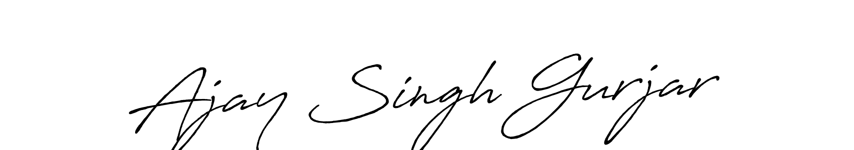 How to make Ajay Singh Gurjar name signature. Use Antro_Vectra_Bolder style for creating short signs online. This is the latest handwritten sign. Ajay Singh Gurjar signature style 7 images and pictures png