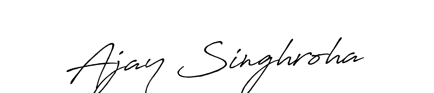 Also You can easily find your signature by using the search form. We will create Ajay Singhroha name handwritten signature images for you free of cost using Antro_Vectra_Bolder sign style. Ajay Singhroha signature style 7 images and pictures png