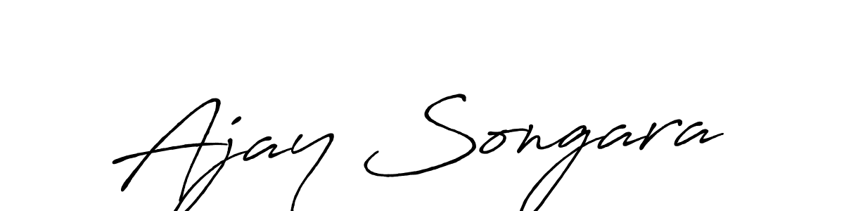 Create a beautiful signature design for name Ajay Songara. With this signature (Antro_Vectra_Bolder) fonts, you can make a handwritten signature for free. Ajay Songara signature style 7 images and pictures png