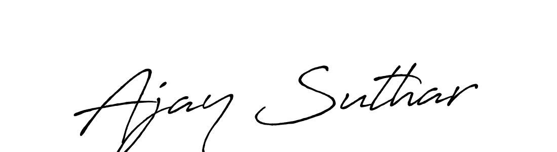 Ajay Suthar stylish signature style. Best Handwritten Sign (Antro_Vectra_Bolder) for my name. Handwritten Signature Collection Ideas for my name Ajay Suthar. Ajay Suthar signature style 7 images and pictures png