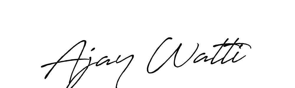 Create a beautiful signature design for name Ajay Watti. With this signature (Antro_Vectra_Bolder) fonts, you can make a handwritten signature for free. Ajay Watti signature style 7 images and pictures png