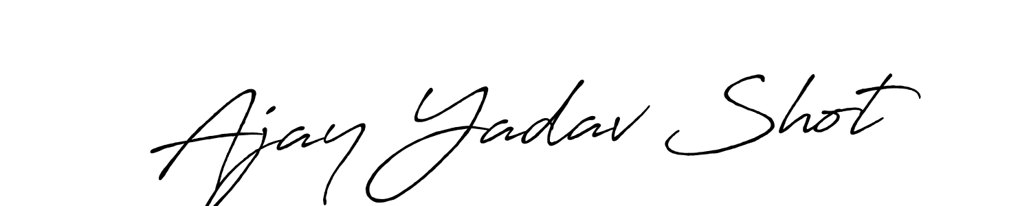 Antro_Vectra_Bolder is a professional signature style that is perfect for those who want to add a touch of class to their signature. It is also a great choice for those who want to make their signature more unique. Get Ajay Yadav Shot name to fancy signature for free. Ajay Yadav Shot signature style 7 images and pictures png
