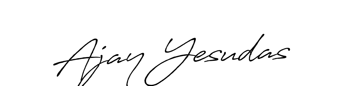 Create a beautiful signature design for name Ajay Yesudas. With this signature (Antro_Vectra_Bolder) fonts, you can make a handwritten signature for free. Ajay Yesudas signature style 7 images and pictures png