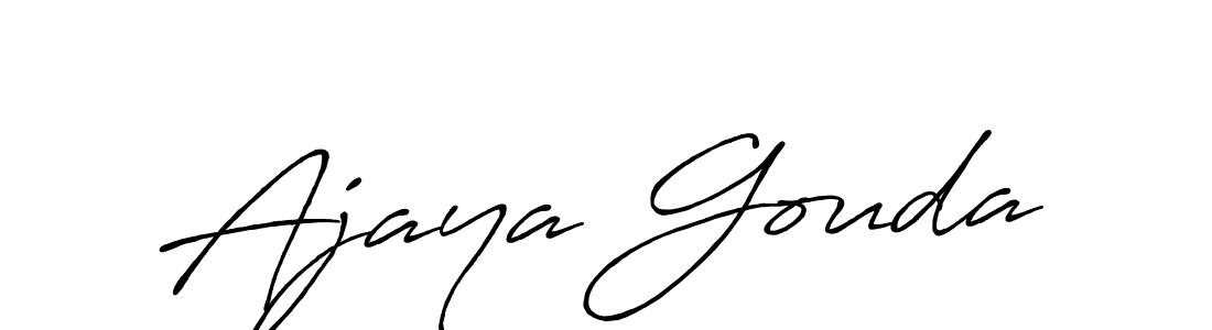 Also we have Ajaya Gouda name is the best signature style. Create professional handwritten signature collection using Antro_Vectra_Bolder autograph style. Ajaya Gouda signature style 7 images and pictures png