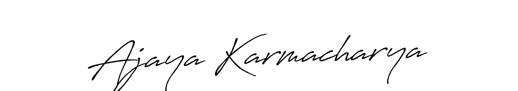 Create a beautiful signature design for name Ajaya Karmacharya. With this signature (Antro_Vectra_Bolder) fonts, you can make a handwritten signature for free. Ajaya Karmacharya signature style 7 images and pictures png