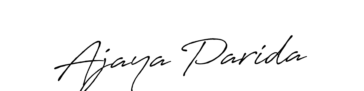 Create a beautiful signature design for name Ajaya Parida. With this signature (Antro_Vectra_Bolder) fonts, you can make a handwritten signature for free. Ajaya Parida signature style 7 images and pictures png