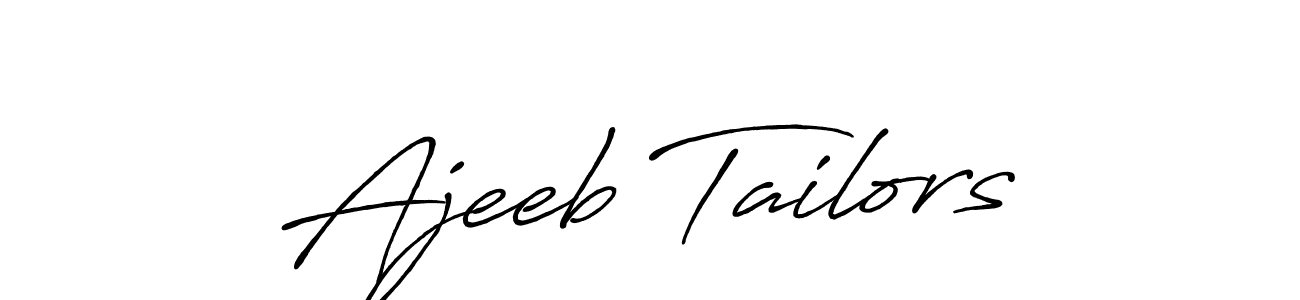 Antro_Vectra_Bolder is a professional signature style that is perfect for those who want to add a touch of class to their signature. It is also a great choice for those who want to make their signature more unique. Get Ajeeb Tailors name to fancy signature for free. Ajeeb Tailors signature style 7 images and pictures png