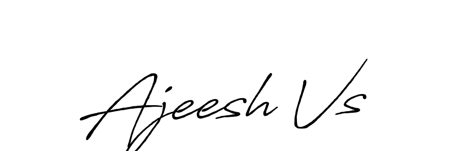 Use a signature maker to create a handwritten signature online. With this signature software, you can design (Antro_Vectra_Bolder) your own signature for name Ajeesh Vs. Ajeesh Vs signature style 7 images and pictures png