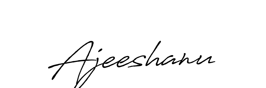 How to make Ajeeshanu name signature. Use Antro_Vectra_Bolder style for creating short signs online. This is the latest handwritten sign. Ajeeshanu signature style 7 images and pictures png