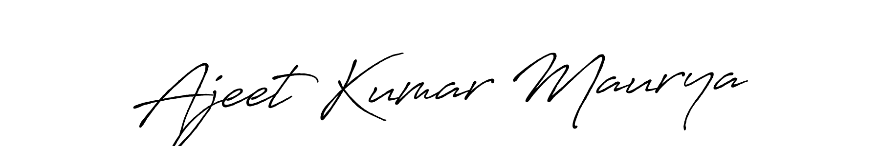 Create a beautiful signature design for name Ajeet Kumar Maurya. With this signature (Antro_Vectra_Bolder) fonts, you can make a handwritten signature for free. Ajeet Kumar Maurya signature style 7 images and pictures png