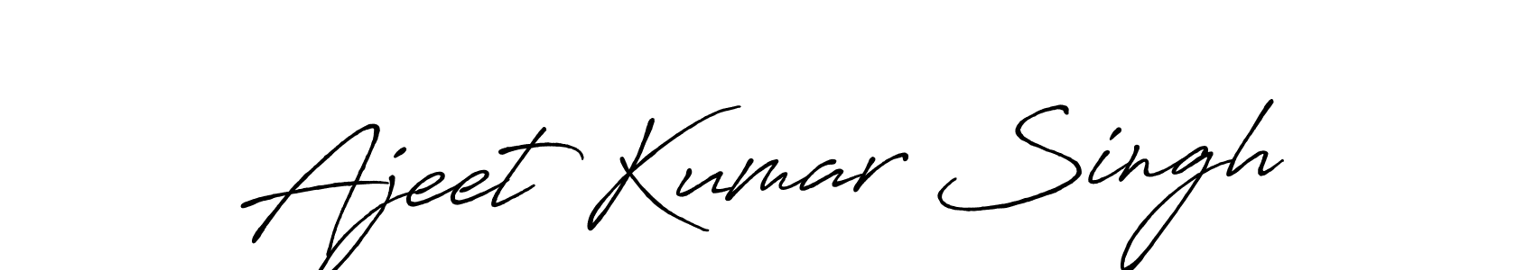 How to make Ajeet Kumar Singh name signature. Use Antro_Vectra_Bolder style for creating short signs online. This is the latest handwritten sign. Ajeet Kumar Singh signature style 7 images and pictures png