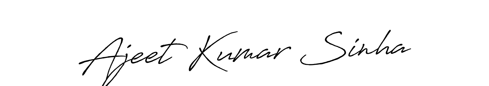 Antro_Vectra_Bolder is a professional signature style that is perfect for those who want to add a touch of class to their signature. It is also a great choice for those who want to make their signature more unique. Get Ajeet Kumar Sinha name to fancy signature for free. Ajeet Kumar Sinha signature style 7 images and pictures png