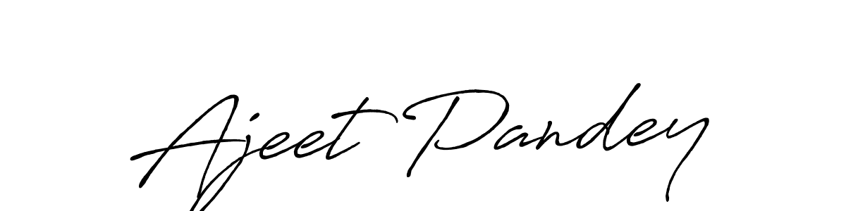 Create a beautiful signature design for name Ajeet Pandey. With this signature (Antro_Vectra_Bolder) fonts, you can make a handwritten signature for free. Ajeet Pandey signature style 7 images and pictures png