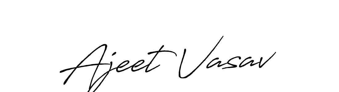 Create a beautiful signature design for name Ajeet Vasav. With this signature (Antro_Vectra_Bolder) fonts, you can make a handwritten signature for free. Ajeet Vasav signature style 7 images and pictures png