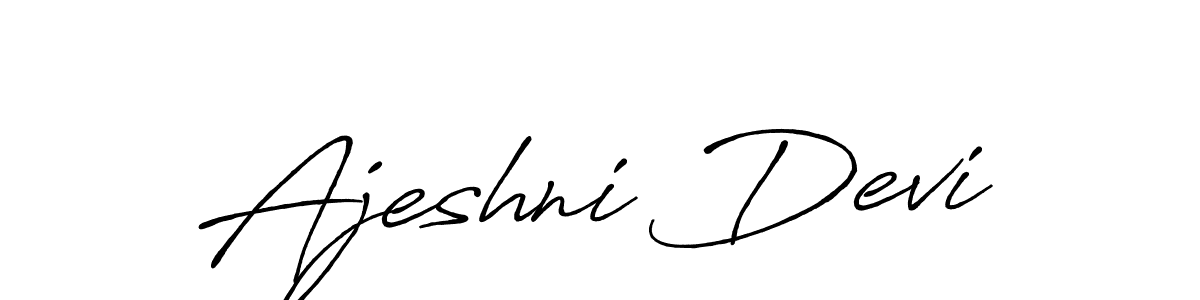 Make a beautiful signature design for name Ajeshni Devi. With this signature (Antro_Vectra_Bolder) style, you can create a handwritten signature for free. Ajeshni Devi signature style 7 images and pictures png