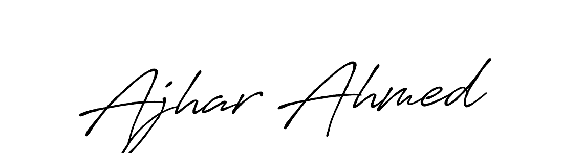How to make Ajhar Ahmed name signature. Use Antro_Vectra_Bolder style for creating short signs online. This is the latest handwritten sign. Ajhar Ahmed signature style 7 images and pictures png