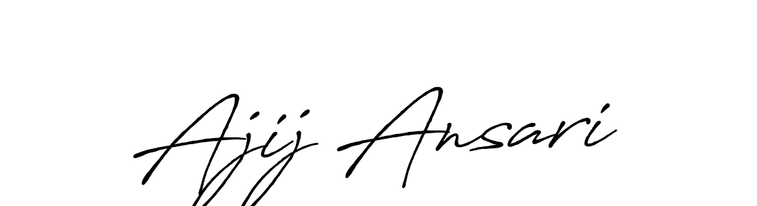 Create a beautiful signature design for name Ajij Ansari. With this signature (Antro_Vectra_Bolder) fonts, you can make a handwritten signature for free. Ajij Ansari signature style 7 images and pictures png