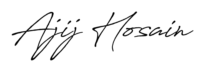 Practice writing Ajij Hosain with the flow of Antro_Vectra_Bolder lettering. A fantastic source of inspiration for developing your personal signature style. Ajij Hosain signature style 7 images and pictures png