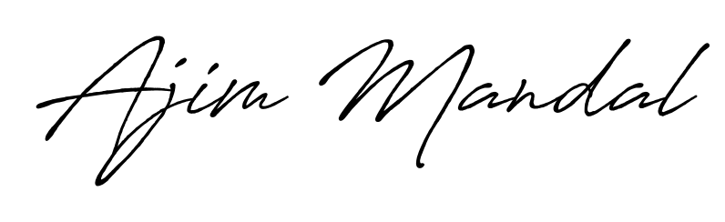 Download transparent PNG signature for name Ajim Mandal styled with Antro_Vectra_Bolder font. Ready to paste directly into PDF and Word agreements. Ajim Mandal signature style 7 images and pictures png