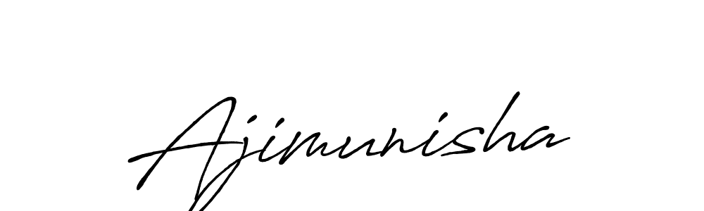 How to make Ajimunisha name signature. Use Antro_Vectra_Bolder style for creating short signs online. This is the latest handwritten sign. Ajimunisha signature style 7 images and pictures png