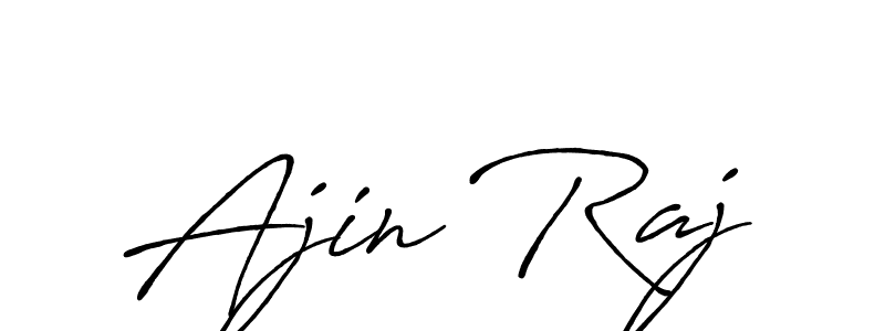 Make a beautiful signature design for name Ajin Raj. With this signature (Antro_Vectra_Bolder) style, you can create a handwritten signature for free. Ajin Raj signature style 7 images and pictures png